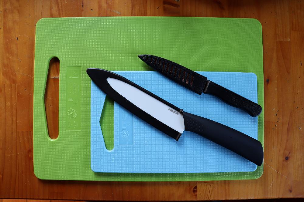Chopping board + knife set